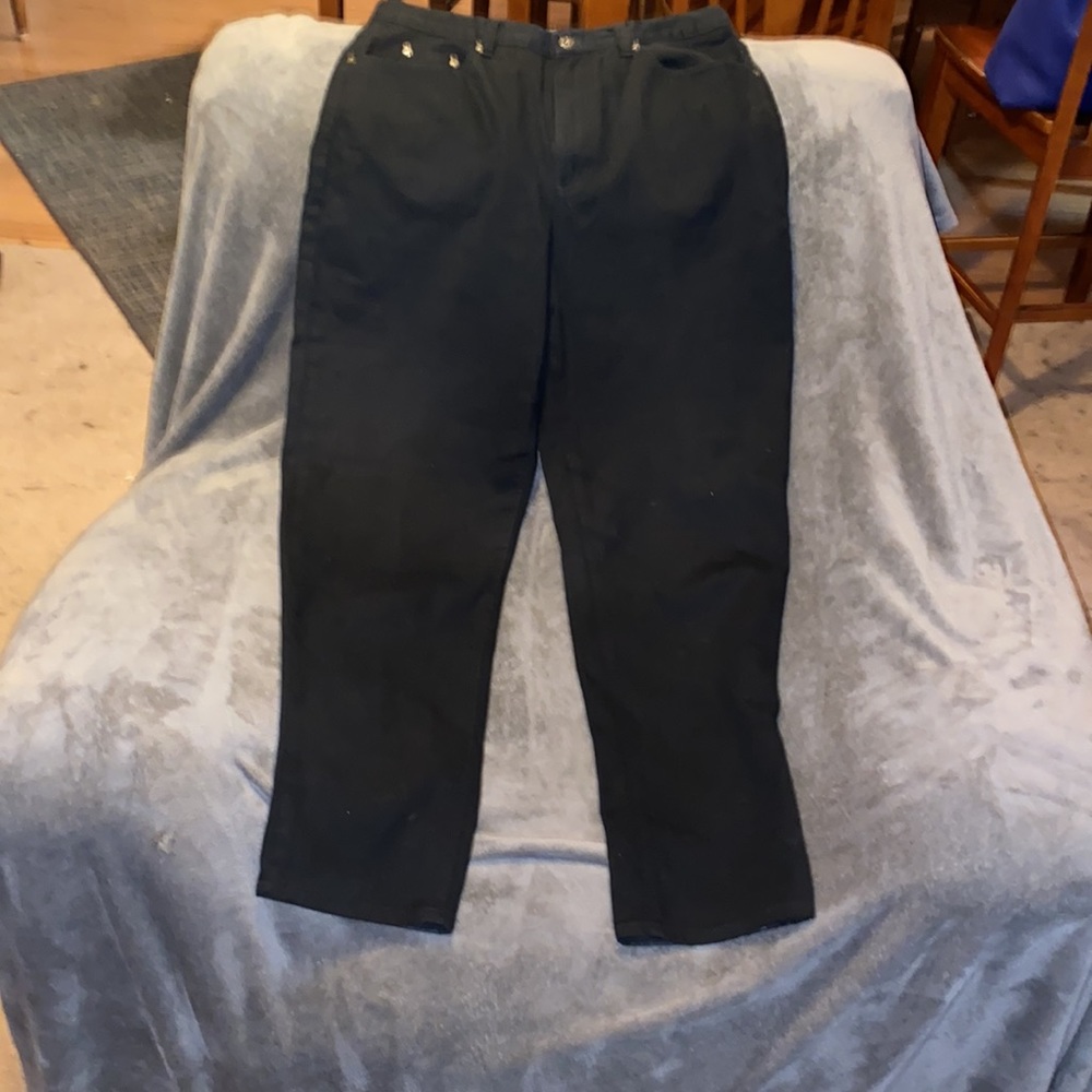 Liz Claiborne black jeans-size 14. Like new condition.
